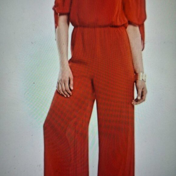 Christmas Red Sugar Lips Off the Shoulder Jumpsuit Med - Picture 1 of 4